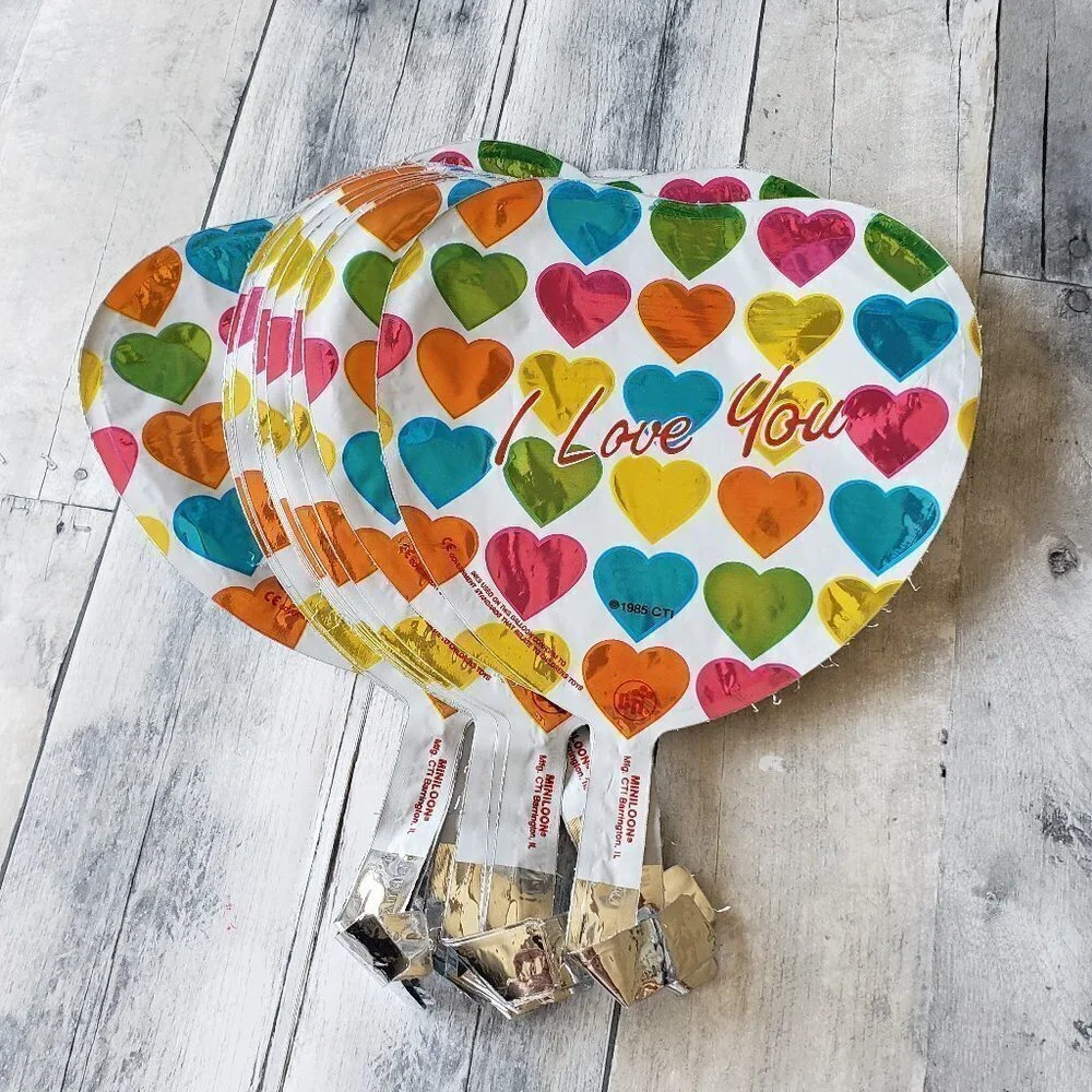 Set of 25 Heart I Love You Foil Balloons